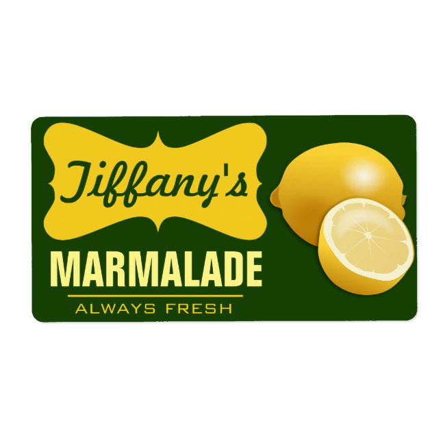 Etiqueta Natural orgânico | Limão | Limão Marmalade (Frente)