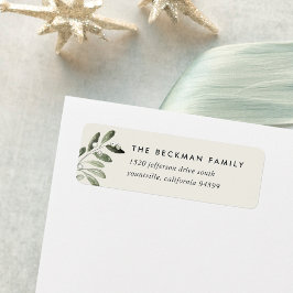 Etiqueta Naturalmente Joyful Botanical Return Address