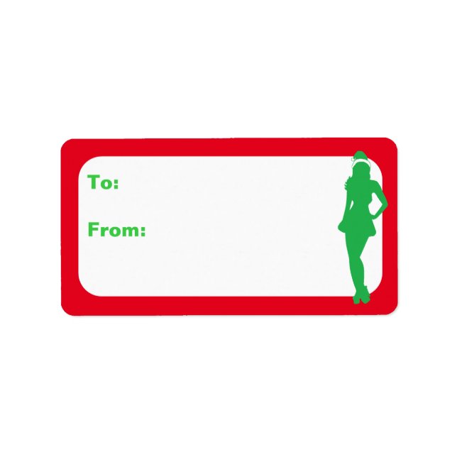 Etiqueta Naughty Xmas Elf (Frente)