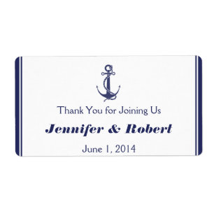 Etiqueta náutica da garrafa de água do casamento