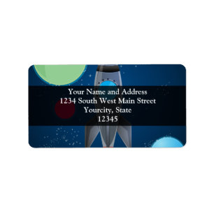 Etiqueta Navio de Rocket de espaço