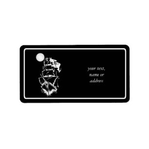 Etiqueta Navio pirata no alto mar