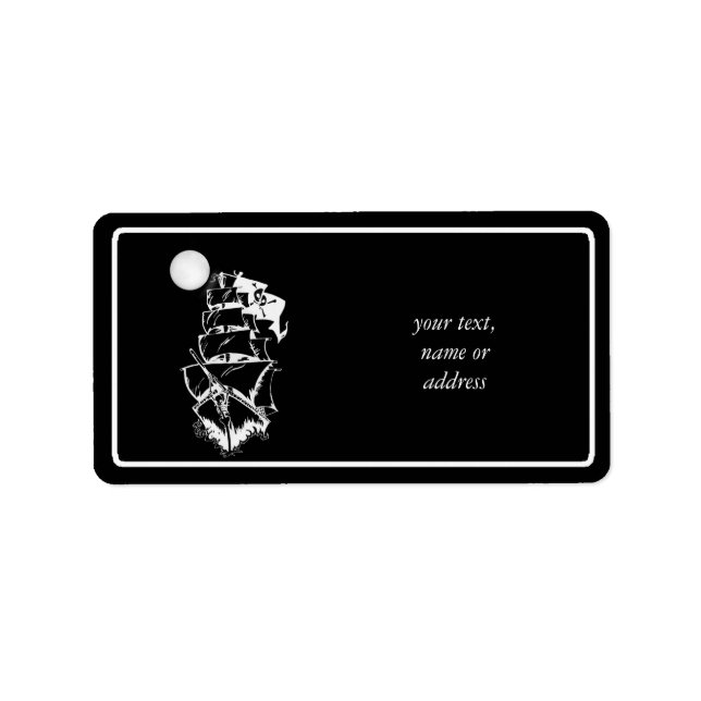 Etiqueta Navio pirata no alto mar (Frente)