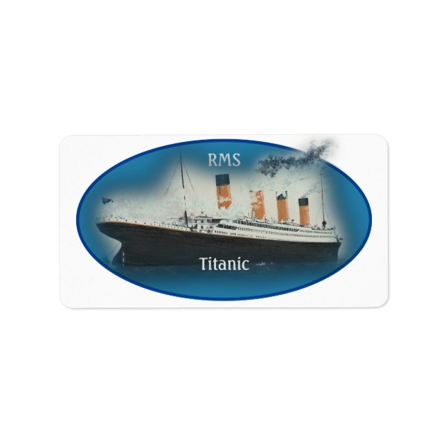 Etiqueta Navio Titanic Maritime Blue White Star Line (Frente)