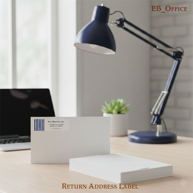 Etiqueta Navy Blue & White Stripes Professional Boutique (Criador carregado)