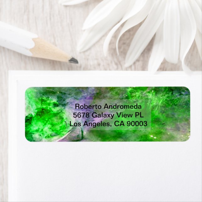 Etiqueta Nebula Eta Carinae Verde Avançado, Endereço ZGOS (Insitu)