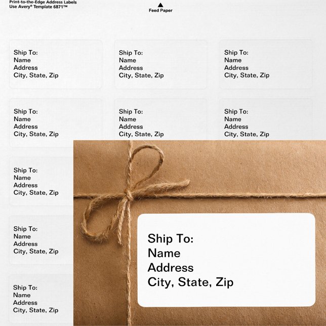 Etiqueta Negócios de Arte Simples  Endereço Pessoal de Entr (Simplistic Art Business Personal Ship To Address Label)