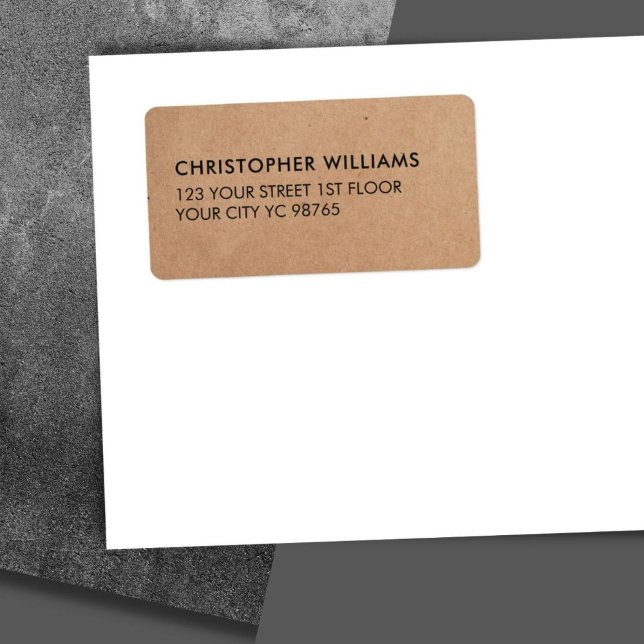 Etiqueta Negócios de Papel Kraft Elegante simples (Criador carregado)