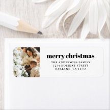 Negra e Branca Moderna e Minimalista Feliz Natal