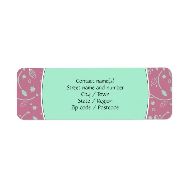 Etiqueta NEO MINT DUSKY PINK Floral Personalizado (Frente)