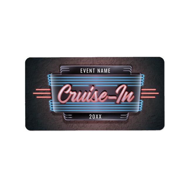 Etiqueta Neon Cruise-In Sticker Labels (Frente)