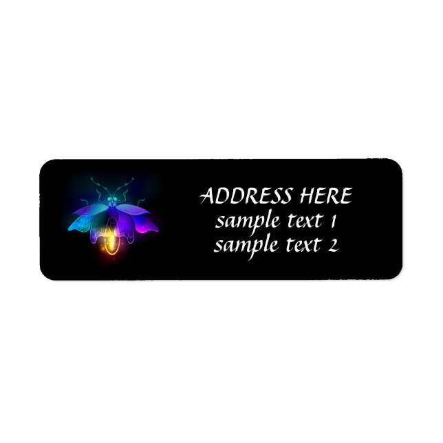 Etiqueta Neon Firefly a preto (Frente)