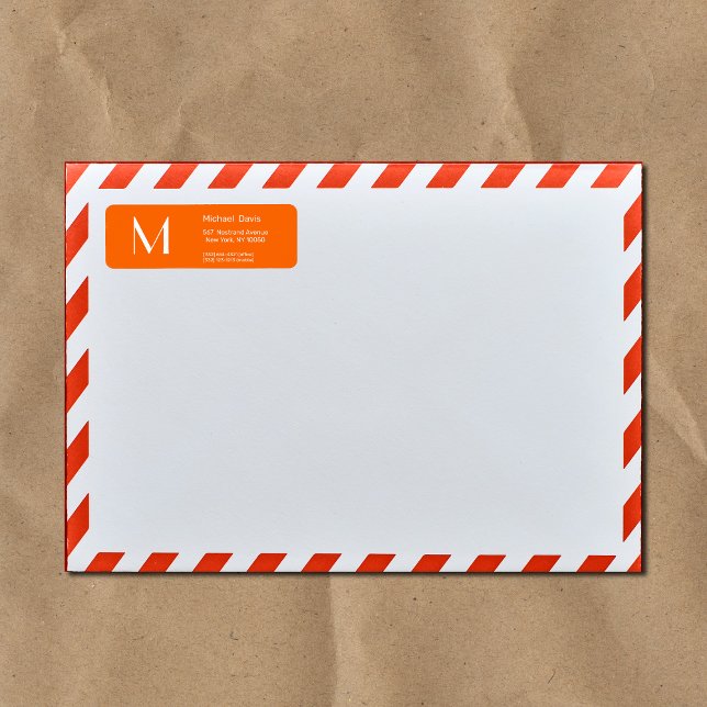 Etiqueta neon orange - negrito monograma (Criador carregado)