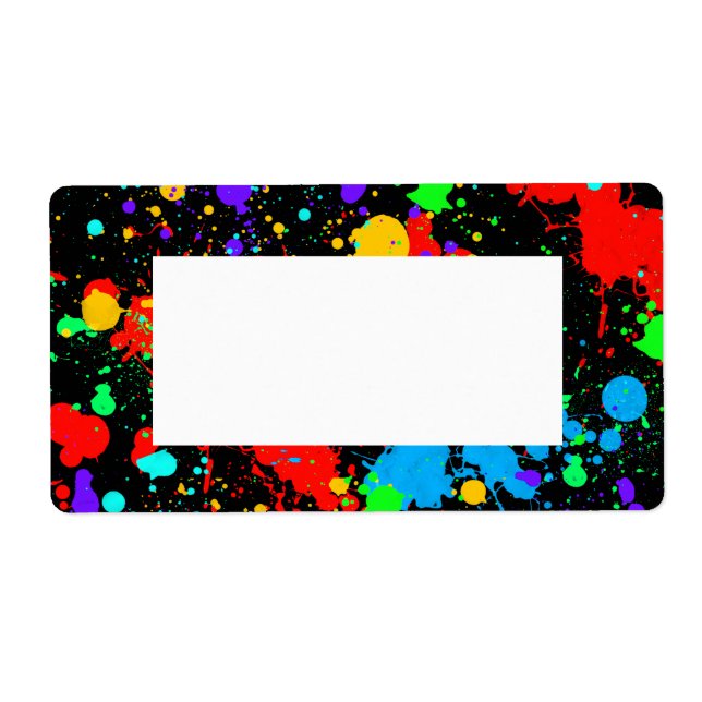 Etiqueta Neon, Paint Splatter, Personalizado (Frente)