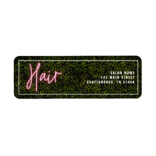 Etiqueta Neon Pink Hair Salon Cosmetologista Professional