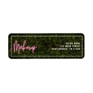 Etiqueta Neon Pink Makeup Artista Cosmetologista Profession