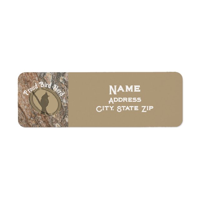 Etiqueta Nerd de aves orgulhosas Silhouette Rústica Aves de (Frente)