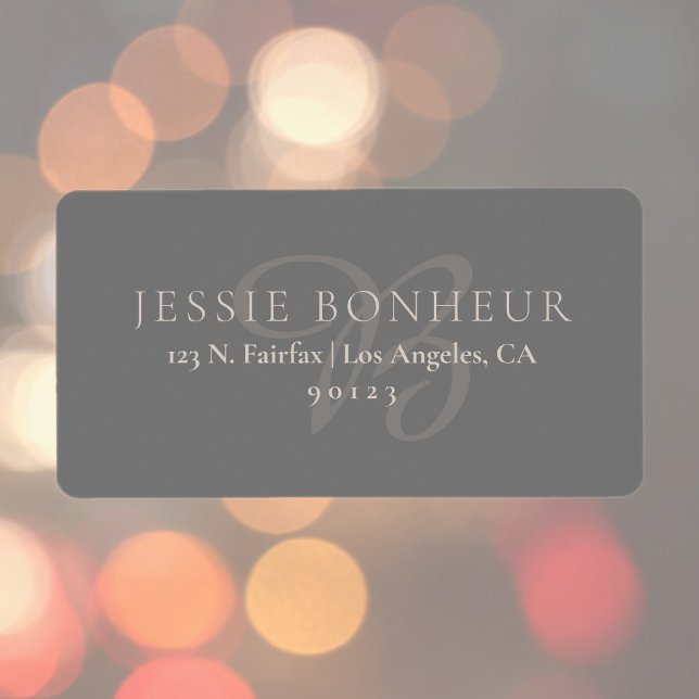 Etiqueta Neutrais Elegantes Clássicos e Endereço de Devoluç (Criador carregado)