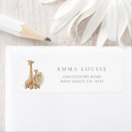 Etiqueta Neutral Boho Pampas Grass Giraffe