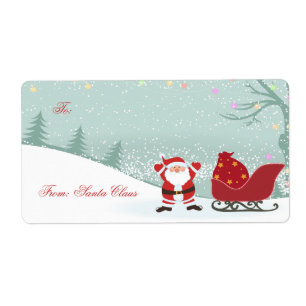 Etiqueta Nevar do Natal + Tag do presente do trenó do papa