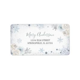 Etiqueta Neve de Inverno no Endereço de Chuva de Flocos de 