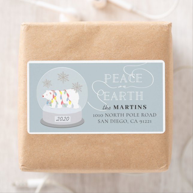 Etiqueta Neve Polar Globe Blue Shipping (Insitu)