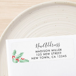 Etiqueta New Address Holly Return Address
