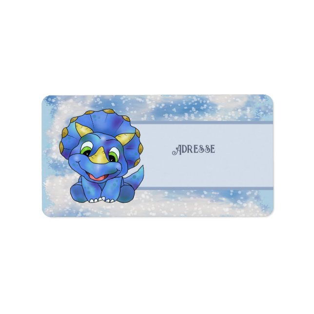 Etiqueta niedlicher Dino (Frente)