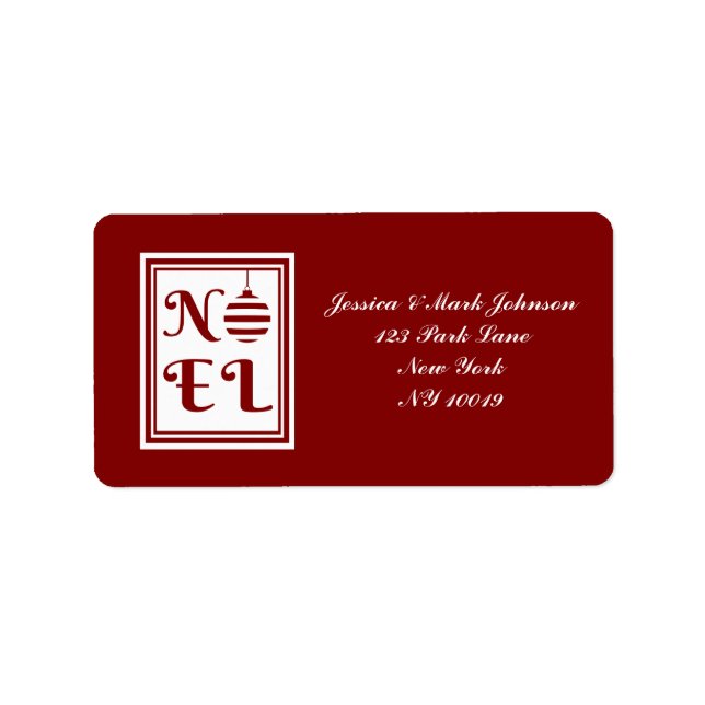 Etiqueta Noel Natal Vermelho e Branco (Frente)