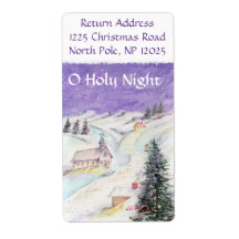 Noite Estrelada em Água de Natal em Neve