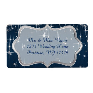 Etiqueta Noite estrelado dos azuis marinhos