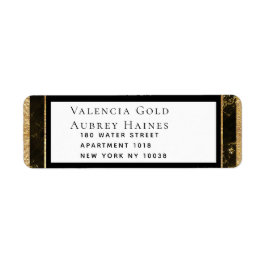 Etiqueta Noites Em Granite E Dourado Endereço De Devolução 