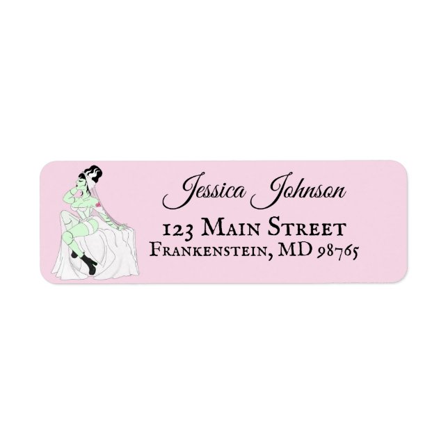 Etiqueta Noiva de Frankenstein Bachelorette (Frente)