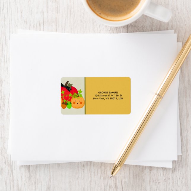 Etiqueta Noiva de Halloween Charmosa de Abóbora & Bolota (Insitu)