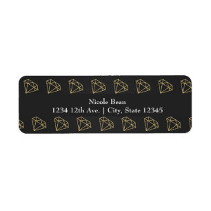 Etiqueta Noiva Diamante Moderno Design Dourado