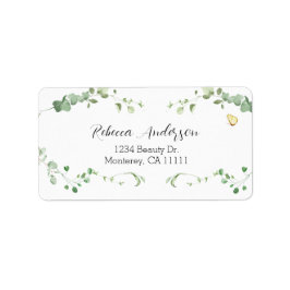 Etiqueta Noiva Folhagem de Eucalipto Elegante 