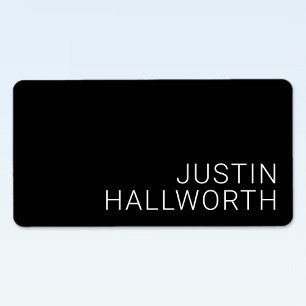 Etiqueta Nome Branco Moderno ou outro Texto a Preto