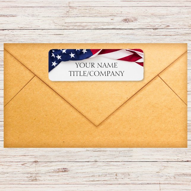 Etiqueta Nome da Companhia de Bandeira Americana Patriótica (Patriotic American Flag Company Name Labels)