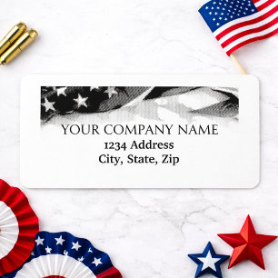 Etiqueta Nome da Empresa Bandeira Americana EUA