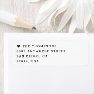 Etiqueta Nome da Família Coração Moderno Minimalista Person