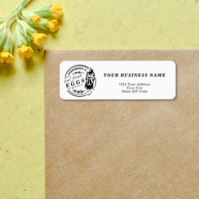 Etiqueta Nome da família Frango Fazenda de Ovo Endereço Dec (Family Name Chicken Egg Farm Decorative Address label)