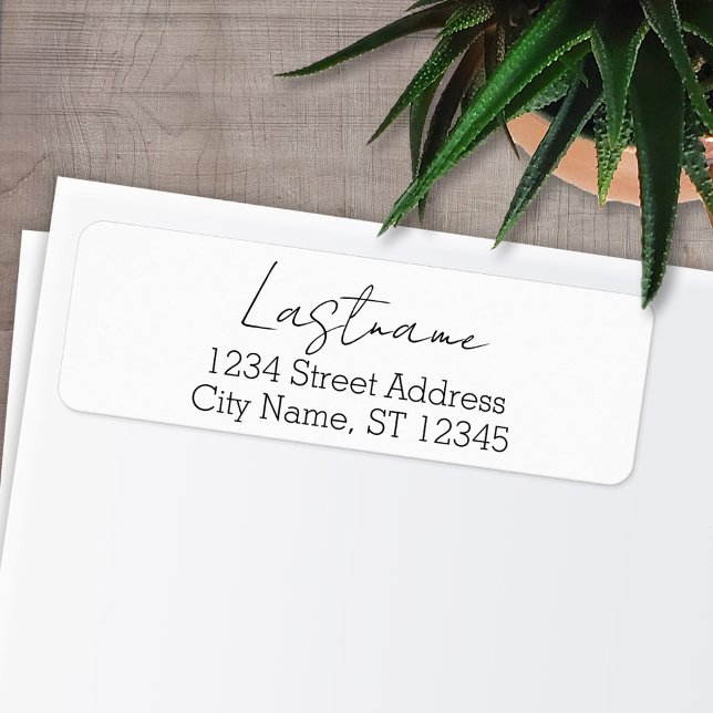 Etiqueta Nome da família personalizada - Bela fonte Endereç (Personalized Return Address Labels - Fun, modern font)