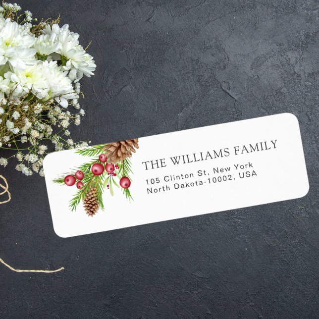 Etiqueta Nome da Família Personalizada do Mistletodo Natal (Criador carregado)