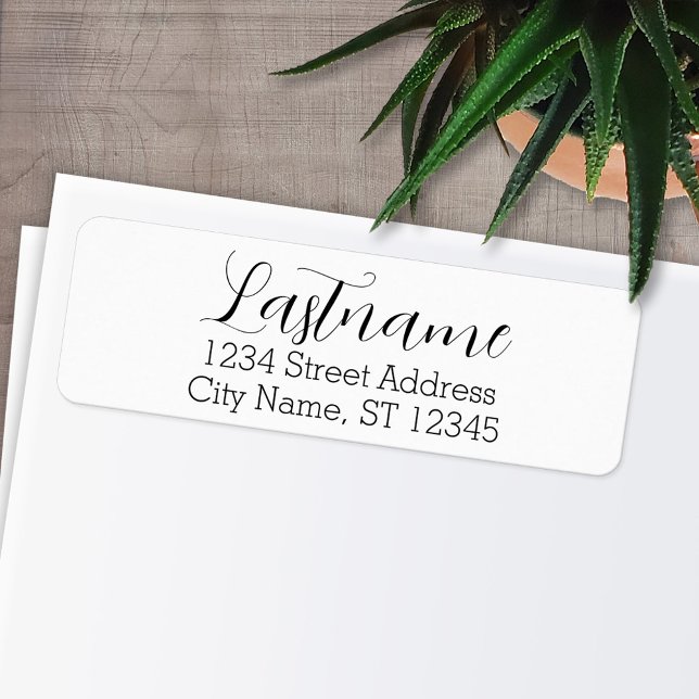 Etiqueta Nome da Família Personalizada - Fonte Abagail - En (Personalized Return Address Labels - Fun, modern fonts)