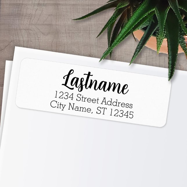 Etiqueta Nome da Família Personalizada - Fonte Angela - End (Personalized Return Address Labels - Fun, modern fonts)