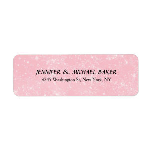 Etiqueta Nome da Família Simples Simples, Elegante Rosa