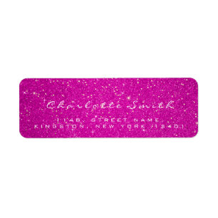 Etiqueta Nome de Confetti Dourado de Rosa de Alta de RSVP R