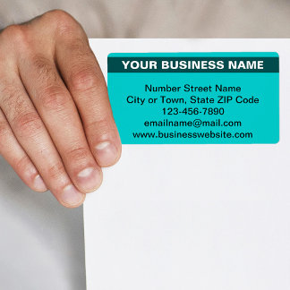 Etiqueta Nome de negócios destacado na expedição verde loca