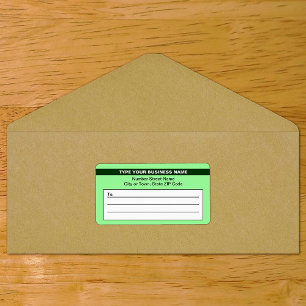 Etiqueta Nome de negócios destacado no transporte verde cla