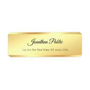 Etiqueta Nome de Script Manuscrito Faux Dourado Professiona